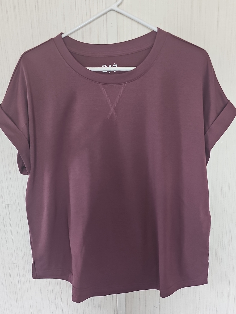 Maurices Plum Short Sleeve Crewneck Top